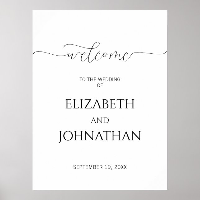 Einfaches Minimum an SkriptWedding Willkommenszeic Poster (Vorne)
