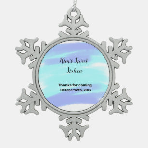 EINFACHES MINIMUM SWEET sixteen elegant custom mod Schneeflocken Zinn-Ornament