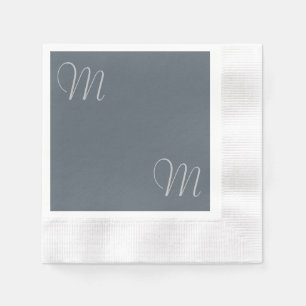 Einfaches Mit Monogramm Papier Napkins Grau Serviette
