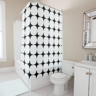Einfaches Mittelalter Modernes Schwarz-Weiß-Muster Duschvorhang