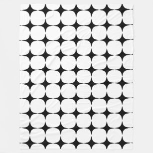 Einfaches Mittelalter Modernes Schwarz-Weiß-Muster Fleecedecke