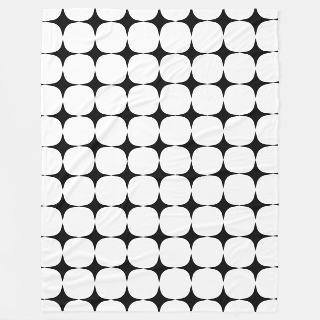 Einfaches Mittelalter Modernes Schwarz-Weiß-Muster Fleecedecke (Vorderseite)