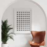Einfaches Mittelalter Modernes Schwarz-Weiß-Muster Poster<br><div class="desc">Ein cool modernes minimalistisches Grafikdesign in Schwarz-Weiß-Formen im Retro-Stil der Mitte des Jahrhunderts.</div>