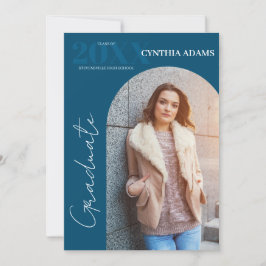 Einfaches Modern Arch Foto Blue Abschluss Ankündigung