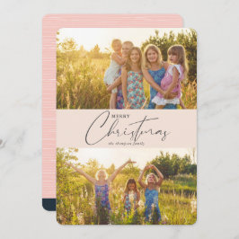 Einfaches Modern Frohe Weihnachten Pink Script Fot