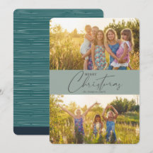 Einfaches Modern Frohe Weihnachts Grün Script Foto