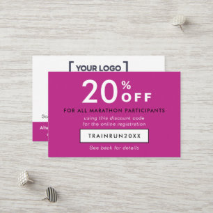Einfaches Modern Magenta Discount-Coupon-Logo QR Rabattkarte