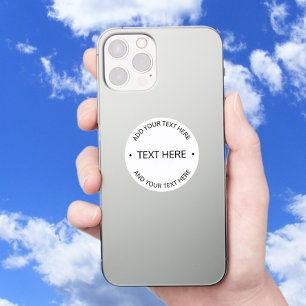 Einfaches, moderner bearbeitbarer Text   Weiß und  Aufkleber