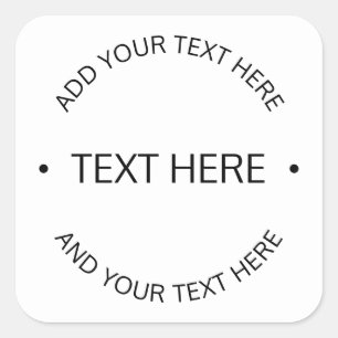 Einfaches, moderner bearbeitbarer Text Weiß und Quadratischer Aufkleber