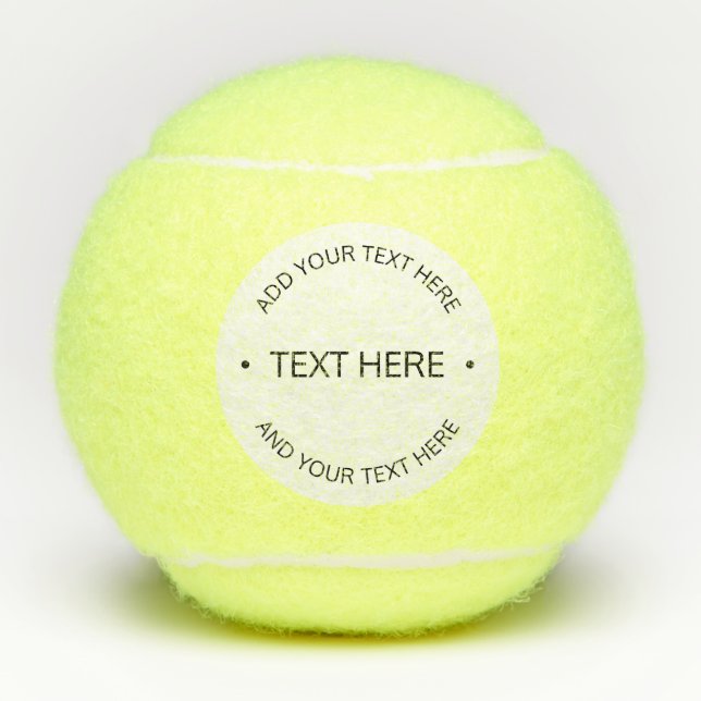 Einfaches, moderner bearbeitbarer Text | Weiß und  Tennisbälle (Vorderseite)