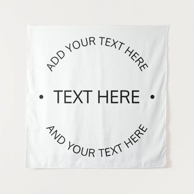 Einfaches, moderner bearbeitbarer Text | Weiß und  Wandteppich (Vorderseite)