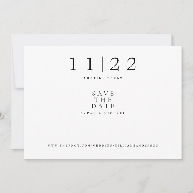Einfaches, moderner Text, der nur horizontal verhe Save The Date (Vorderseite)
