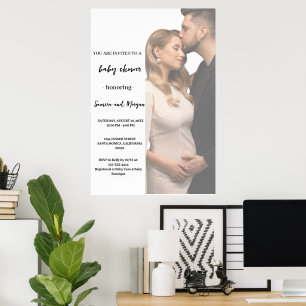 Einfaches modernes Baby-Shower-Poster mit Foto Poster