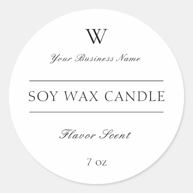 Einfaches, modernes Beauty-Wellness-Center Candle- Runder Aufkleber (Vorderseite)