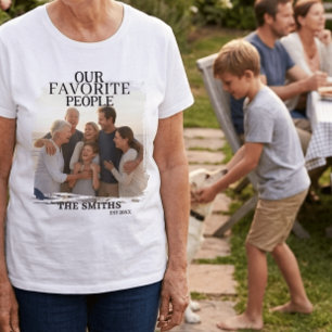 einfaches modernes benutzerdefiniertes Familienfot T-Shirt