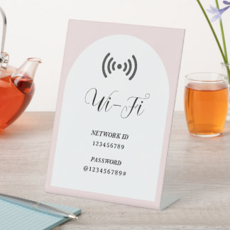 Einfaches modernes benutzerdefiniertes WLAN-Passwo Sockelschild