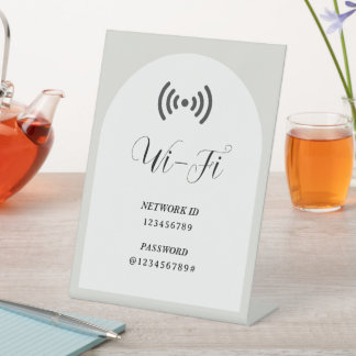 Einfaches modernes benutzerdefiniertes WLAN-Passwo Sockelschild