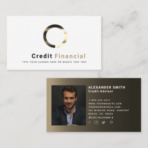 Einfaches, modernes Black Gold Credit Berufliches  Visitenkarte