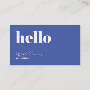Einfaches, modernes Blau und Weiß Visitenkarte