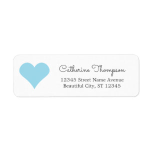 Einfaches modernes blaues Aqua-Herz-Girly
