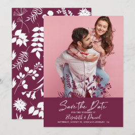 Einfaches modernes Burgund-Hochzeitsstift Save the Save The Date