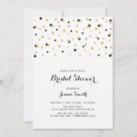 Einfaches modernes Confetti Wedding Brautparty Inv