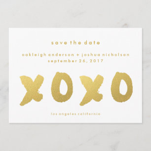 Einfaches modernes des Chic-Gold XOXO Save the Save The Date