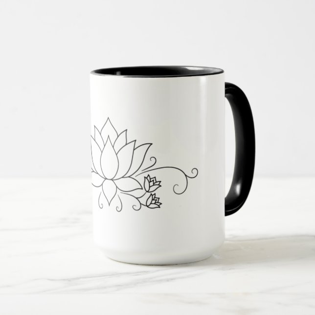 Einfaches modernes Design mit floralem Design Tasse (VorderseiteRechts)