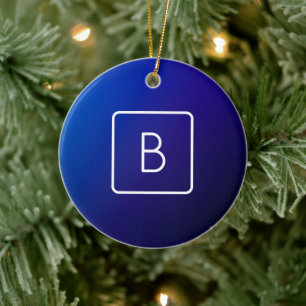 Einfaches modernes dunkelblaues Ombre-Gefälle & Mo Keramik Ornament