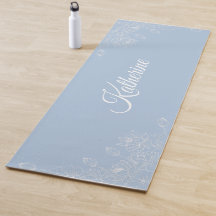 Einfaches modernes florales Skript Name Blau Aura 