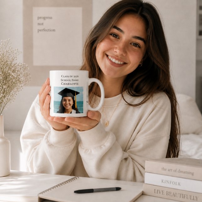 Einfaches modernes Foto Absolvent Kaffeetasse (Von Creator hochgeladen)