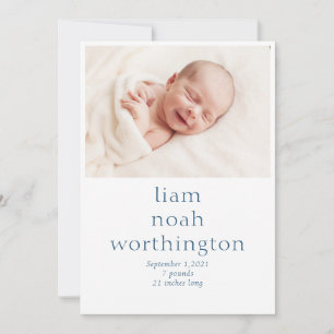 Einfaches, modernes Foto Baby Ankündigung