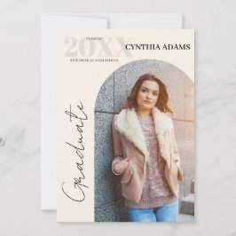 Einfaches modernes Foto Beige Abschluss Ankündigung