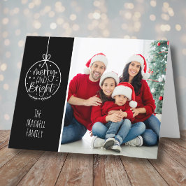 Einfaches modernes Foto Bright Bright Christmas Feiertagskarte