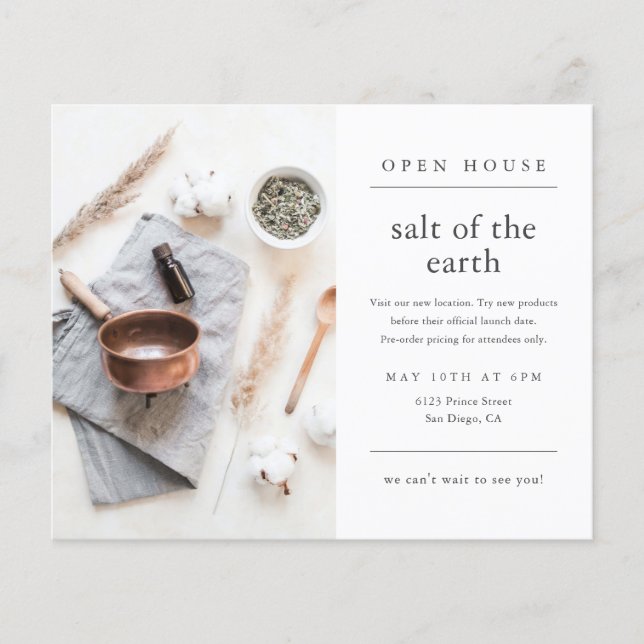 Einfaches, modernes Foto Business Open House Flyer (Vorne)