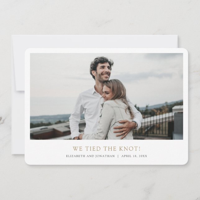 Einfaches, modernes Foto Elopement Hochzeit Annou Ankündigung (Vorderseite)