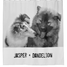 Einfaches, modernes Foto für Haustiere oder Person Duschvorhang