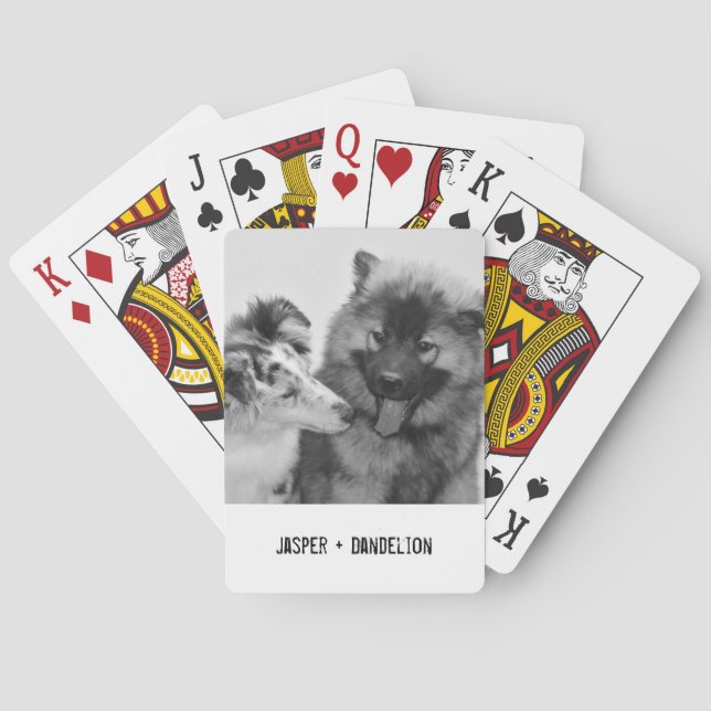 Einfaches, modernes Foto für Haustiere oder Person Spielkarten (Rückseite)