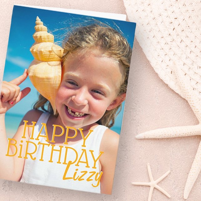 Einfaches, modernes Foto Geburtstagsgrüßen Karte (Von Creator hochgeladen)