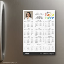 Einfaches modernes Foto-Logo 2027 Magnetkalender