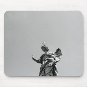 Einfaches, modernes Foto mit Möwen auf der Statue Mousepad