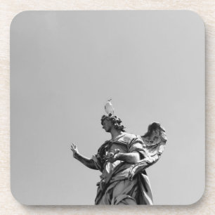 Einfaches, modernes Foto mit Möwen auf der Statue Untersetzer