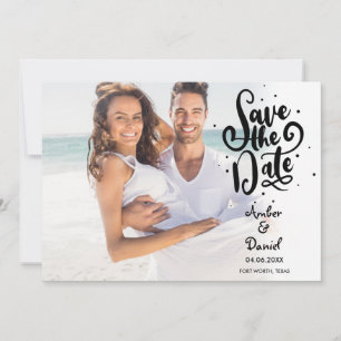 Einfaches modernes Foto mit Punkten zur Speicherun Save The Date