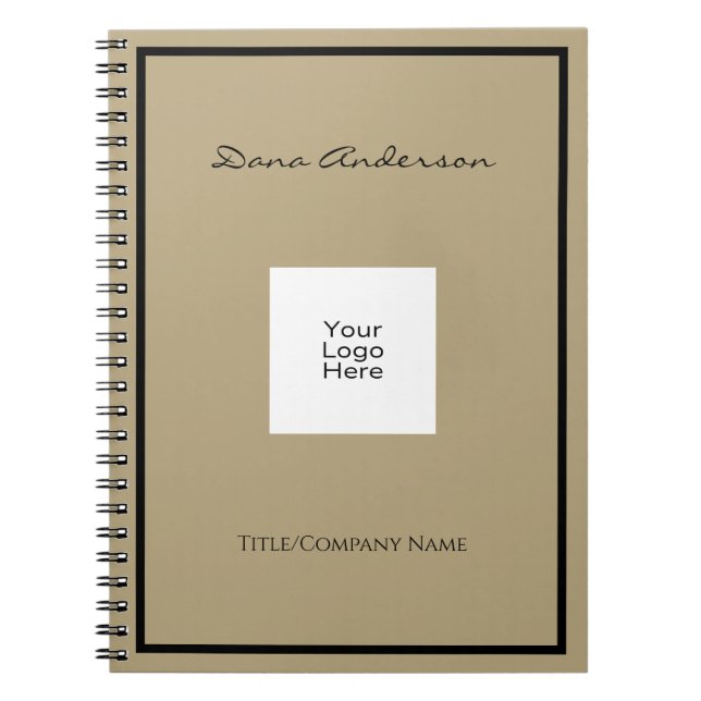 Einfaches, modernes Foto-Notebook mit Schwarz-Tan- Notizblock (Vorderseite)