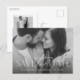 Einfaches, modernes Foto Save the Date Ankündigungspostkarte
