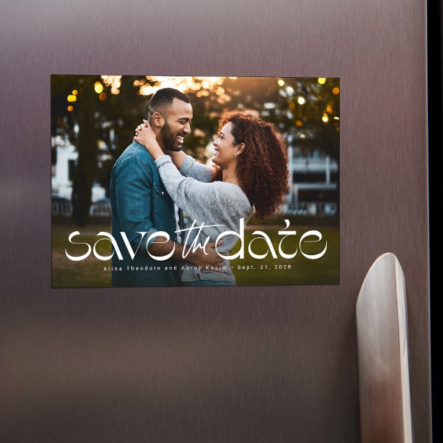 Einfaches, modernes Foto Save the Date Magneteinladung (Von Creator hochgeladen)