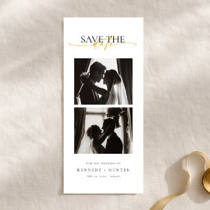 Einfaches modernes Foto-Streifen-Hochzeit Save-the