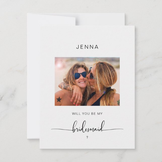 Einfaches modernes Foto "Werden Sie meine Brautjun (Vorderseite)