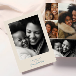 einfaches, modernes Frame 5 Foto Script Abschluss Ankündigung