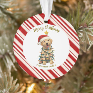 Einfaches modernes frohes Weihnachten  Lab Welpen  Ornament